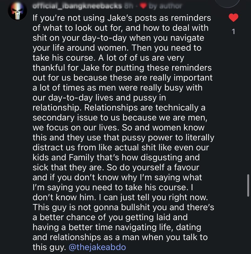 Instagram comment: If you're not using Jake's posts as reminders of what to look out for, you need to take his course. This guy is not gonna bullshit you.